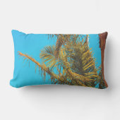 パームツリー葉ターコイズスカイ ランバークッション (正面)