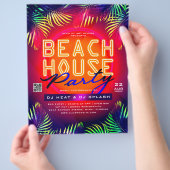 パームツリー葉ビーチハウスパーティークラブイベントAd チラシ (手)