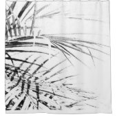 パームツリー葉ミニマリズムのスケッチ シャワーカーテン (正面)