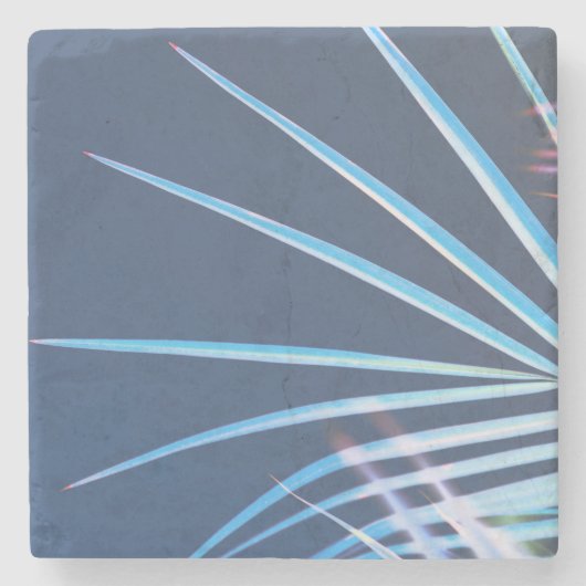 パームツリー葉ミニマリズムのスケッチ ストーンコースター (正面)