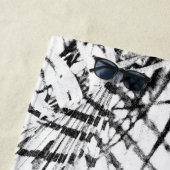 パームツリー葉ミニマリズムのスケッチ ビーチタオル (インサイチュ)