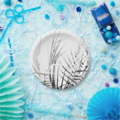 パームツリー葉ミニマリズムのスケッチ ペーパープレート (パーティー)