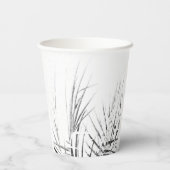 パームツリー葉ミニマリズムのスケッチ 紙コップ (裏面)