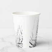 パームツリー葉ミニマリズムのスケッチ 紙コップ (右)