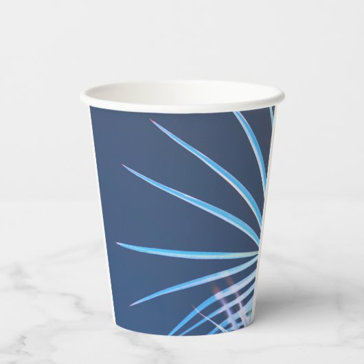 パームツリー葉ミニマリズムのスケッチ 紙コップ (裏面)