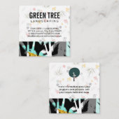 パームツリー葉 |自然パターン スクエア名刺 (正面/裏面)