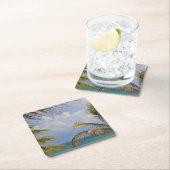 パームツリー離れ枠 スクエアペーパーコースター (インサイチュ)