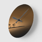 パームツリー – アイランド – サンセット1432ゴールデンパームアイランドサン ラウンド壁時計 (傾斜)