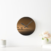 パームツリー – アイランド – サンセット1432ゴールデンパームアイランドサン ラウンド壁時計 (ホーム)