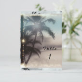パームツリー エレガントトロピカルビーチテーブルナンバー 招待状 (スタンド正面)