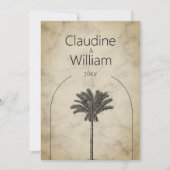 パームツリー エレガント ウェディング リハーサル ディナー 招待状 (正面)