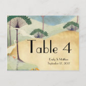 パームツリー&クレーンデスティネーションウェディング招待状 インビテーションポストカード (裏面)