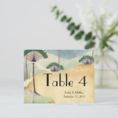 パームツリー&クレーンデスティネーションウェディング招待状 インビテーションポストカード (スタンド正面)