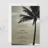 パームツリー シルエット ビーチ ジュニア/シニア プロム 招待状 (正面)