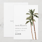 パームツリー・セーブ・ザ・デート招待状 ウェディング 招待状 (正面/裏面)