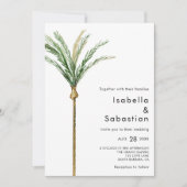 パームツリー デスティネーション シンプル ウェディング 招待状 (正面)