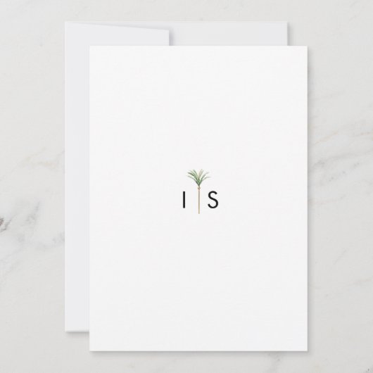 パームツリー デスティネーション シンプル ウェディング 招待状 (裏面)