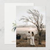 パームツリー トロピカル ウェディング フォト ヴェラム ベース 招待状 (正面/裏面)