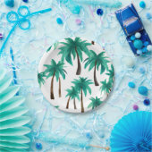 パームツリー トロピカル 水彩 ペーパープレート (パーティー)