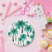 パームツリー トロピカル 水彩 ペーパープレート (パーティー)