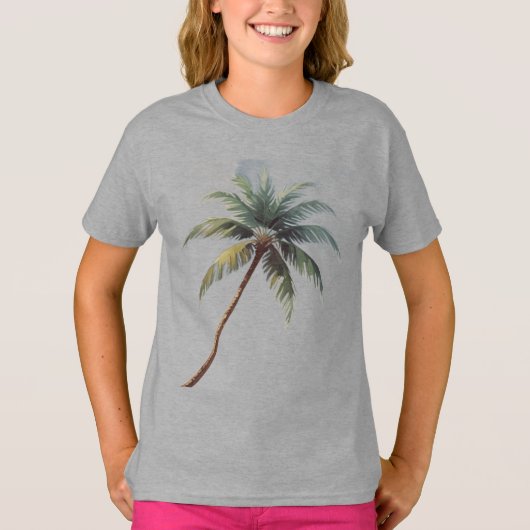 パームツリー ハワイアン 旅行 ホノルル Tシャツ (正面)