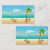 パームツリー&ヒトデビーチ結婚式座席表 プレイスカード (正面/裏面)