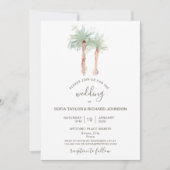 パームツリー ビーチ オーシャン 島 トロピカル ご招待 招待状 (正面)