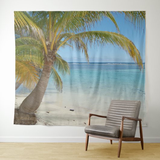 パームツリー ビーチ 風景 海の背景 タペストリー (インサイチュ(横))