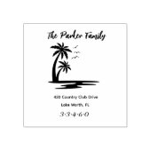 パームツリー ファミリー名 返送先住所 ラバースタンプ (インプリント)