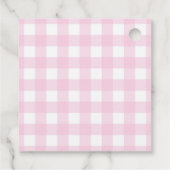 パームツリー ホワイト ピンク チェック柄 ブライダルシャワー フェイバータグ (裏面)