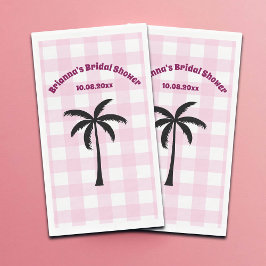 パームツリー ホワイト ピンク チェック 花嫁のシャワー