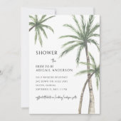 パームツリー ホワイト ブライダルシャワー 招待状 (正面)