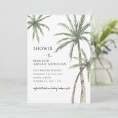 パームツリー ホワイト ブライダルシャワー 招待状 (スタンド正面)