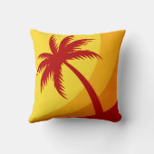 パームツリー – レトロビーチトロピカルサマーカラー クッション (裏面)