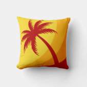 パームツリー – レトロビーチトロピカルサマーカラー クッション (正面)