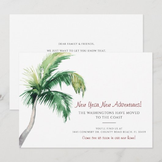 パームツリー 住所変更のお知らせ 引っ越しのお知らせ シーズンカード (正面/裏面)