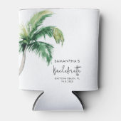 パームツリー 水彩 個性的な ブライズメイド 缶クーラー (正面)