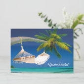 パームツリー、海&ハンモック招待されました 招待状 (スタンド正面)