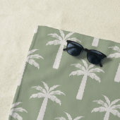 パームツリー 熱帯の夏 植物学的なセージグリーン ビーチタオル (インサイチュ)