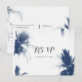 パームツリー 白 グラマラス モダン トロピカル RSVP インビテーションポストカード (正面/裏面)