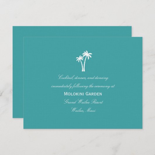 パームツリー 結婚式の招待状カード エンクロージャーカード (正面/裏面)