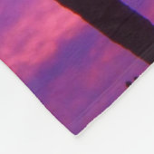 パームツリーNパープルサンセットフリースブランケット フリースブランケット (角)