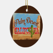 パームデザートカリフォルニアカートゥーンデザートレトロ旅行 セラミックオーナメント (右)