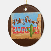 パームデザートカリフォルニアカートゥーンデザートレトロ旅行 セラミックオーナメント (左)