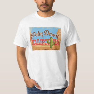 パームデザートカリフォルニアマンガデザートレトロトラベル Tシャツ
