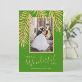 パームトロピカルクリスマスフォトホリデーカード シーズンカード (スタンド正面)