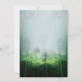 パームトロピカルフローラグリーンビーチブライダルシャワー 招待状 (裏面)