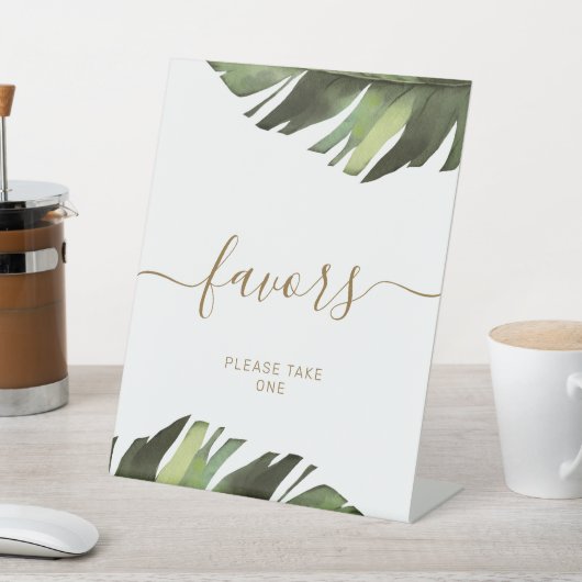 パームトロピカルフローラシャワーウィズサイン 台座サイン (インサイチュ)