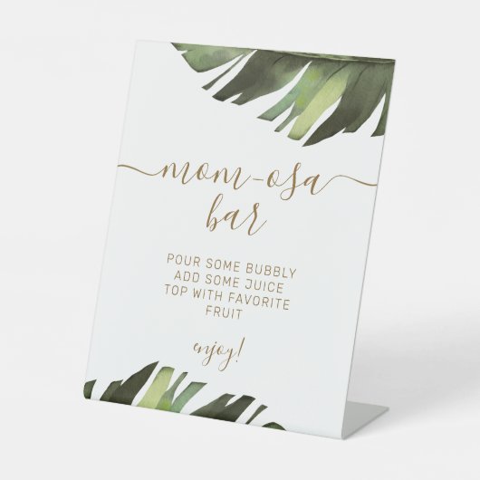 パームトロピカルフローラシャワーモモモザバーサイン 台座サイン (正面)