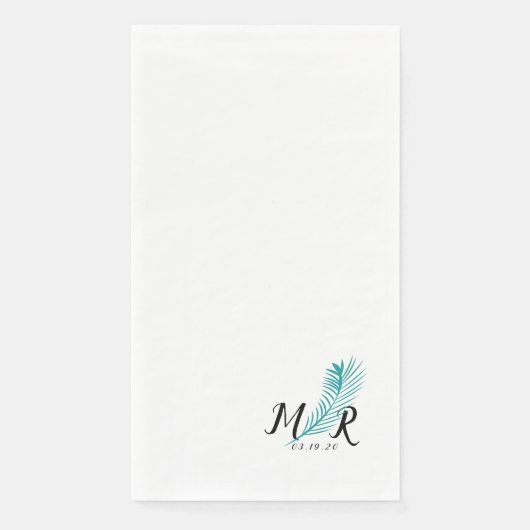 パームトロピカルリーフシンプルウェディングロゴ (正面)